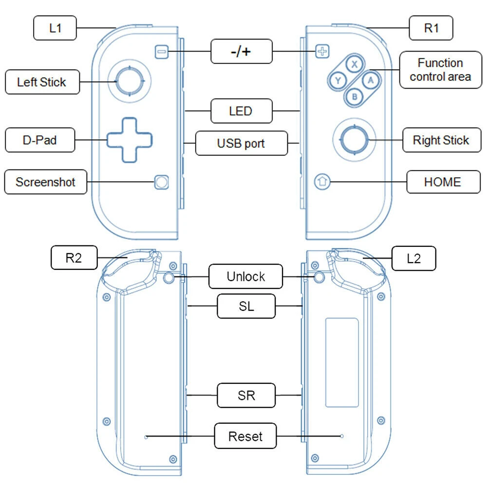 Controlador inalámbrico Pro Game para Nintendo Switch sobre fondo blanco