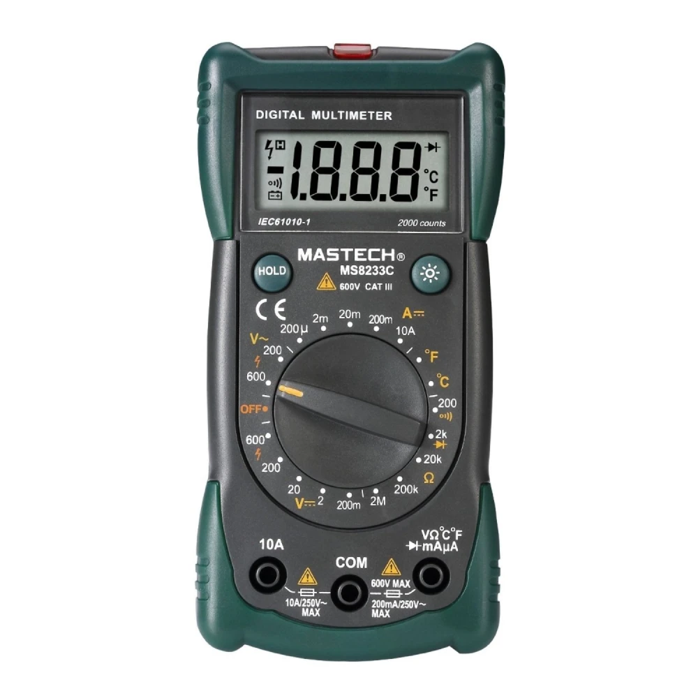 Mastech MS8233C - Digital multimeter med K-typ termoelement och diodtest