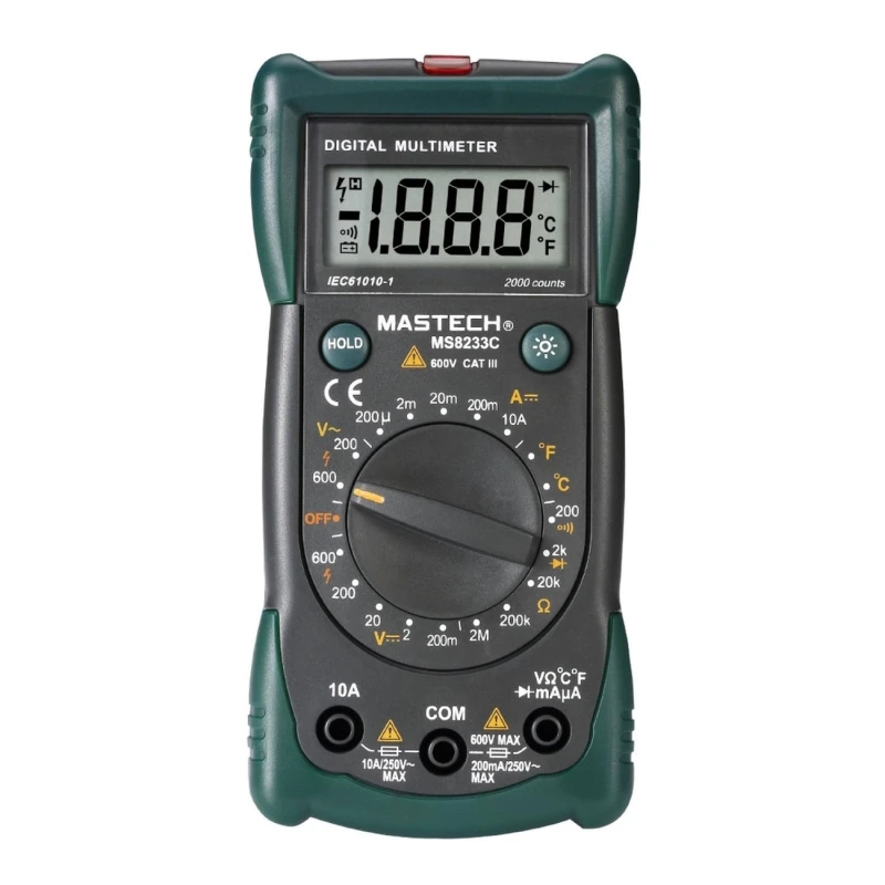 Mastech MS8233C - Digital multimeter med K-typ termoelement och diodtest