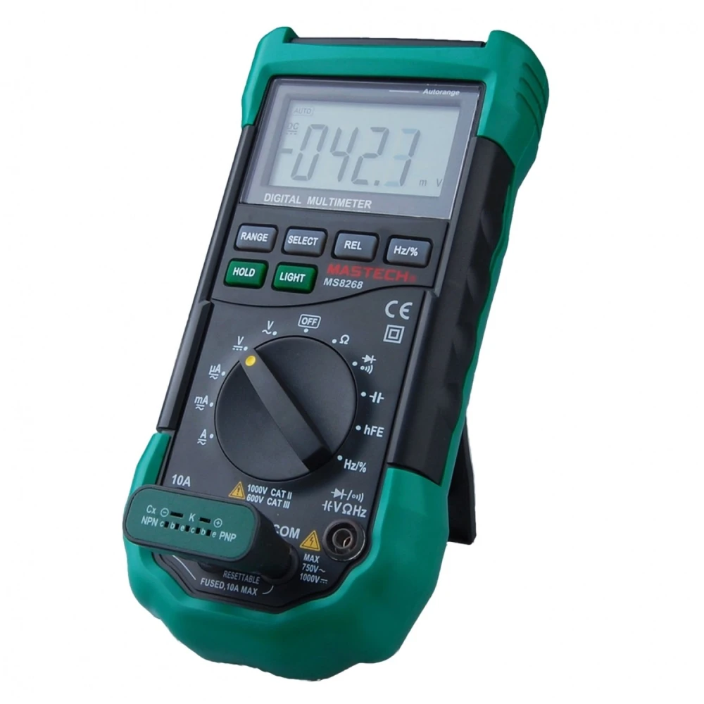 Mastech MS8268 digital multimeter med autorange och bakgrundsbelyst LCD