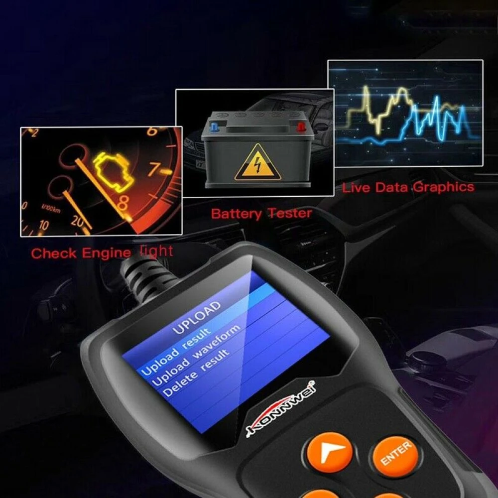 Konnwei KW600 12V batteritestare för bil och motorcykel