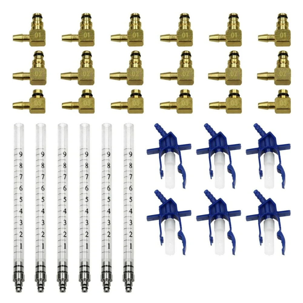 Conjunto de frascos medidores y tazas de medición para inyectores common rail