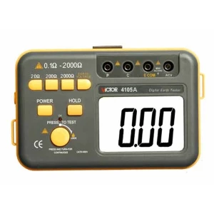 Jordresistansmätare Victor 4105A med jordspett och kablar