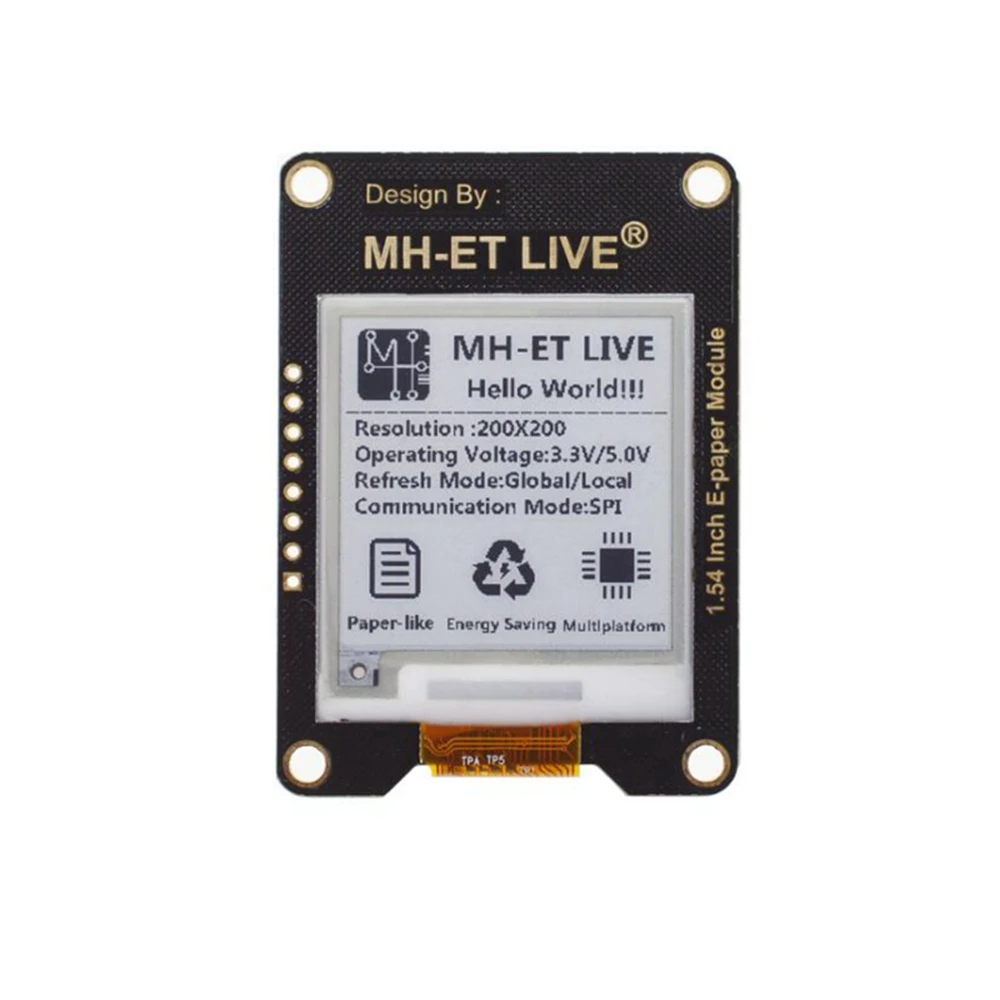 1,54-tums ePaper-modul med SPI för Raspberry, Arduino och STM32