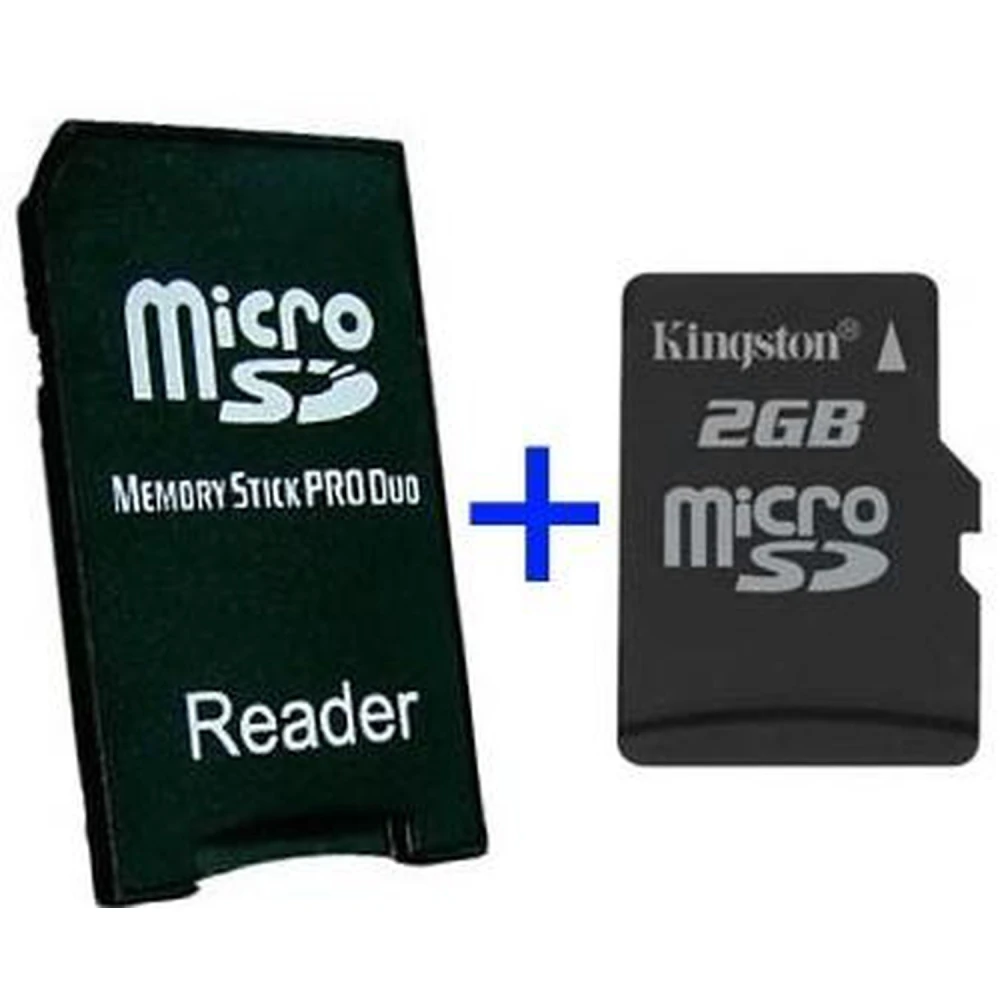 MS Pro Duo-adapter + MicroSD 2GB kompatibel med Sony PSP