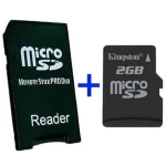MS Pro Duo-adapter + MicroSD 2GB kompatibel med Sony PSP