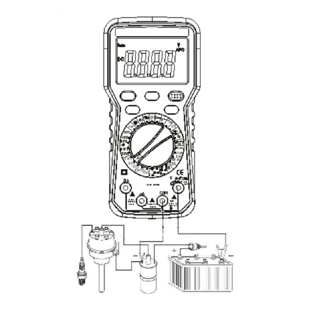 Multímetro OBDEMOTO 2900A con soporte trasero e imán para uso en taller