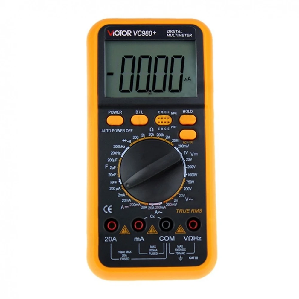 Digital multimeter True RMS Victor VC980+ med aerodynamisk design och hög precision
