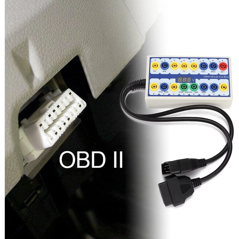 OBDII breakout box protokoldetektor - professionellt diagnosverktyg