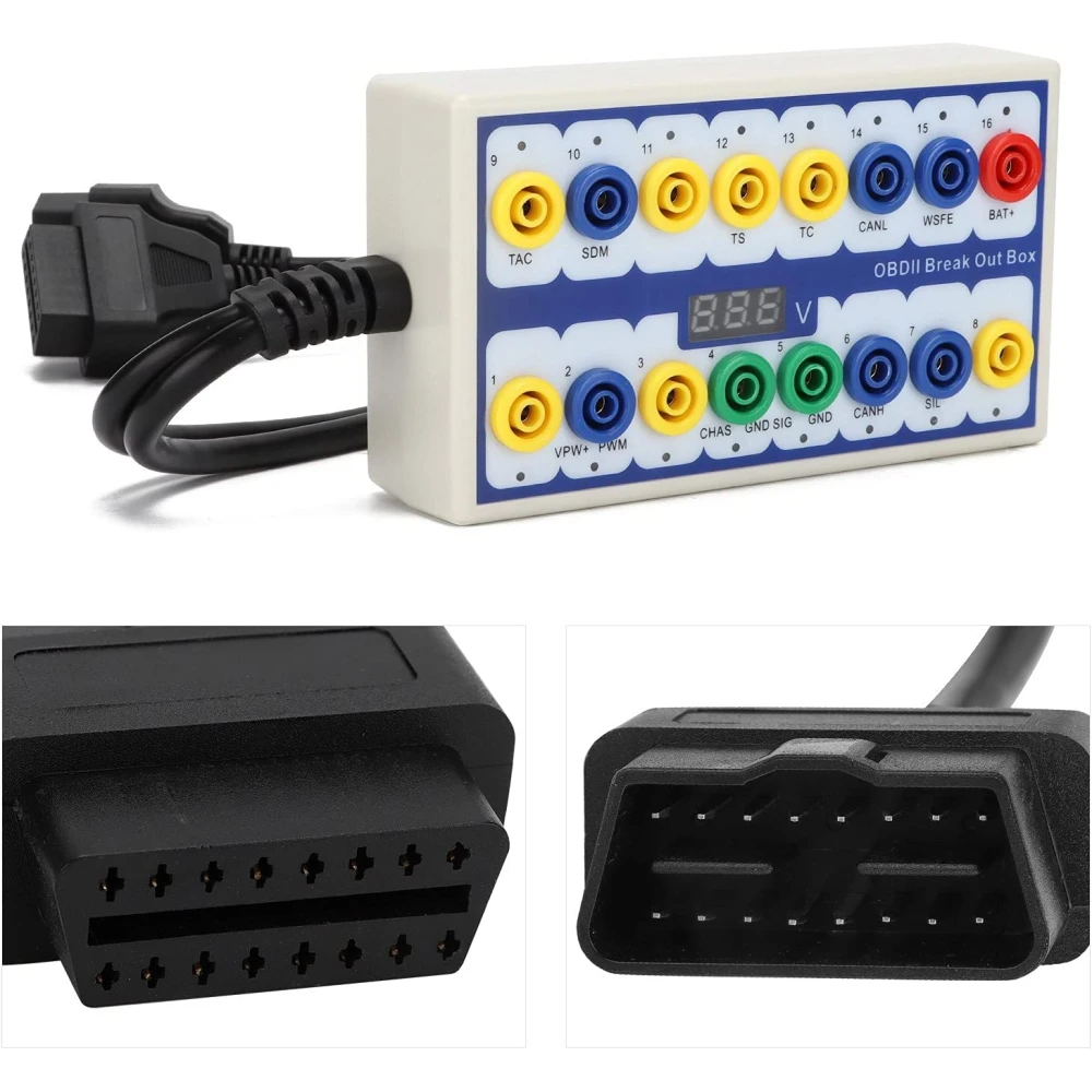 OBDII breakout box protokoldetektor - professionellt diagnosverktyg