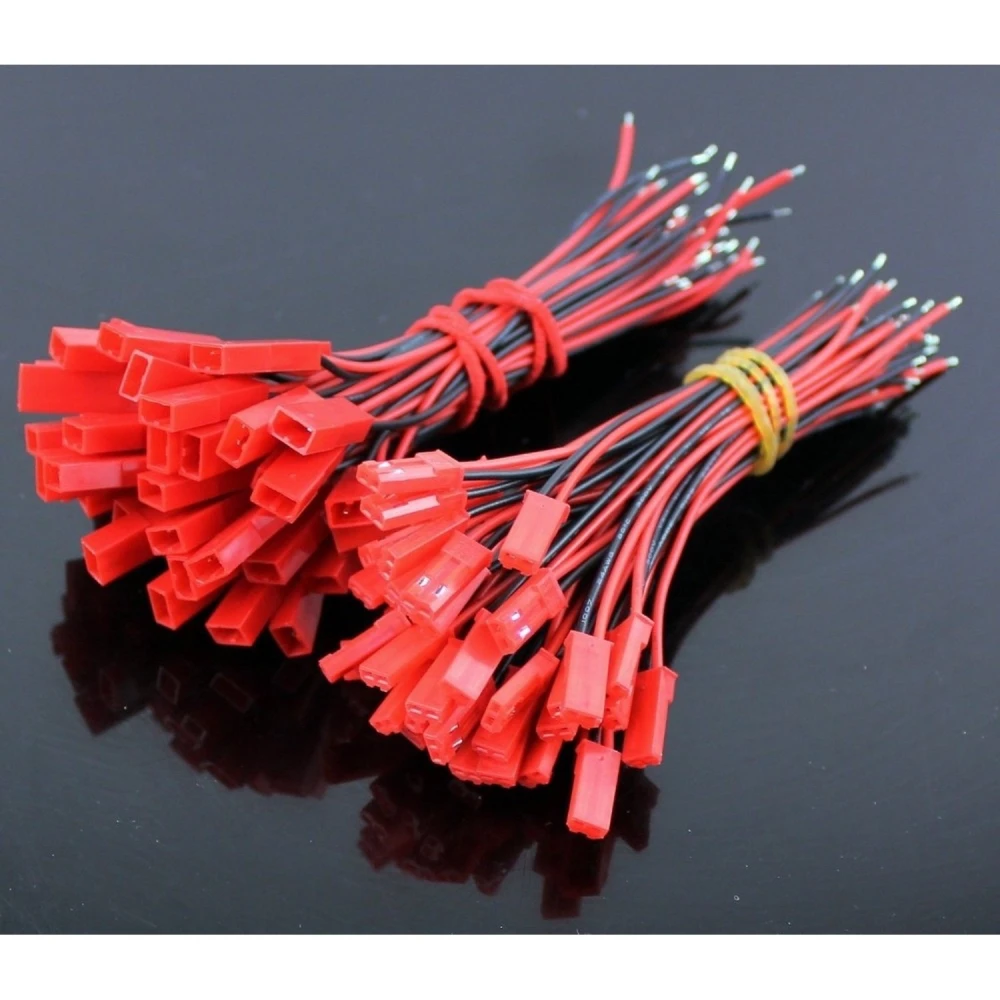 20-pack JST-kontakter med kabel (10 hona + 10 hane) för drönare och RC