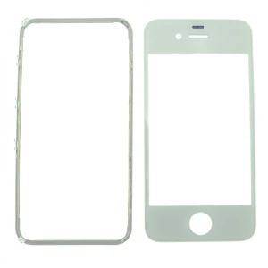 iPhone 4 glasdisplay vit med självhäftande ram för reparation