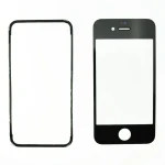 iPhone 4 glasdisplay svart med självhäftande ram för reparation