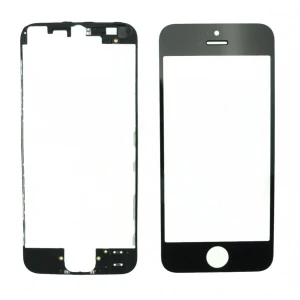 Svart glasdisplay till iPhone 5s med självhäftande ram för reparation