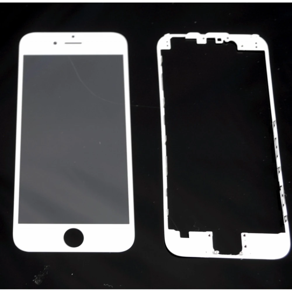 iPhone 6 skärmglas vit med självhäftande ram för reparation