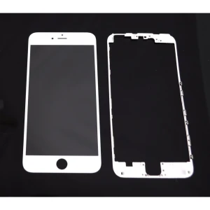 iPhone 6 Plus glasdisplay vit med självhäftande ram för reparation