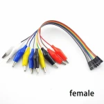 Conjunto de pinzas cocodrilo clip 10pin macho hembra jumper cable 20cm