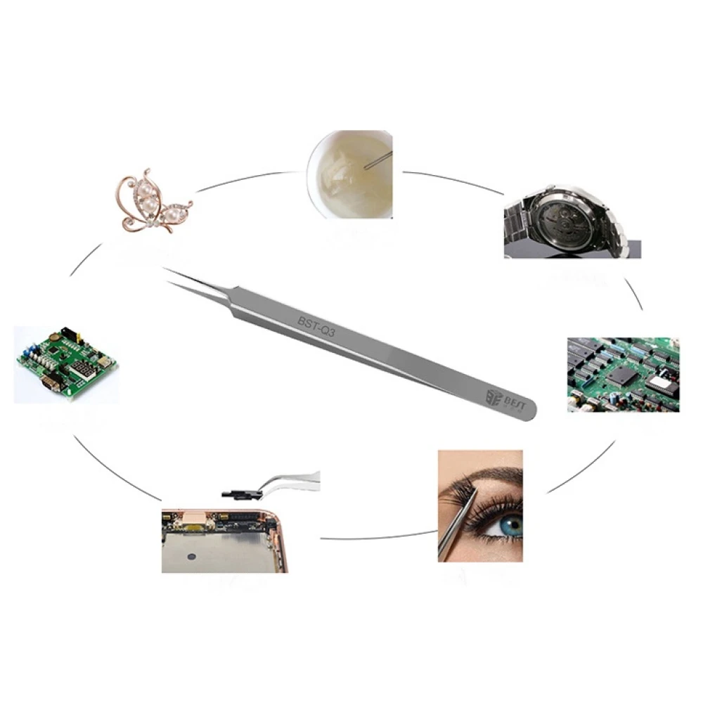 Extrafin pincett för elektronik Best Q3 rak för att ta bort elektroniska komponenter