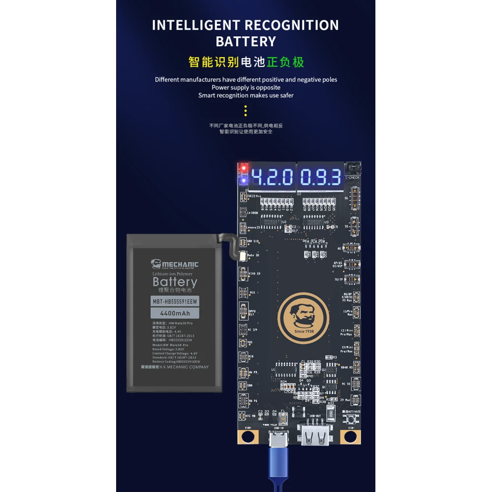 Mechanic BA27 batteriaktiveringskort för iPhone och Android