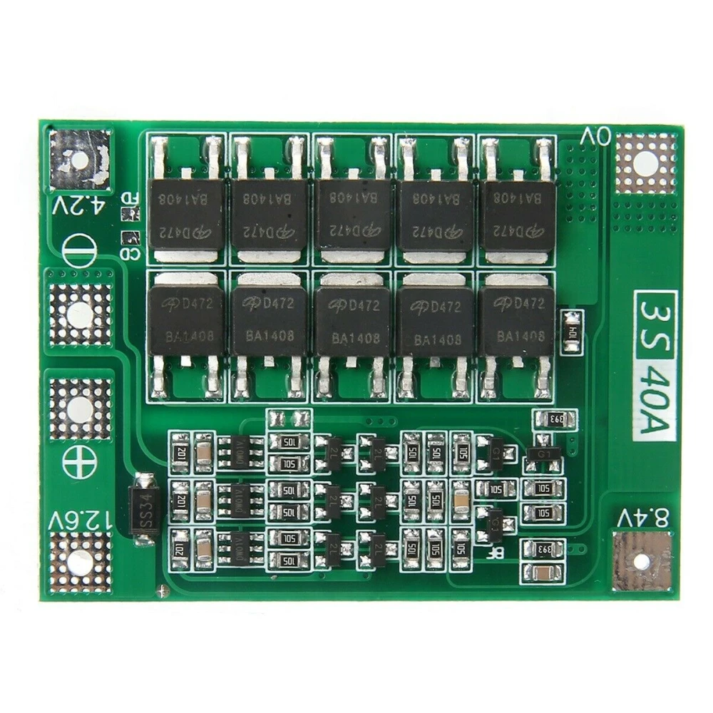 PCB skyddskort 3S 40A för litiumbatteri - förbättrad version