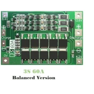 Balanserat PCB skyddskort 3S 60A för litiumbatteri
