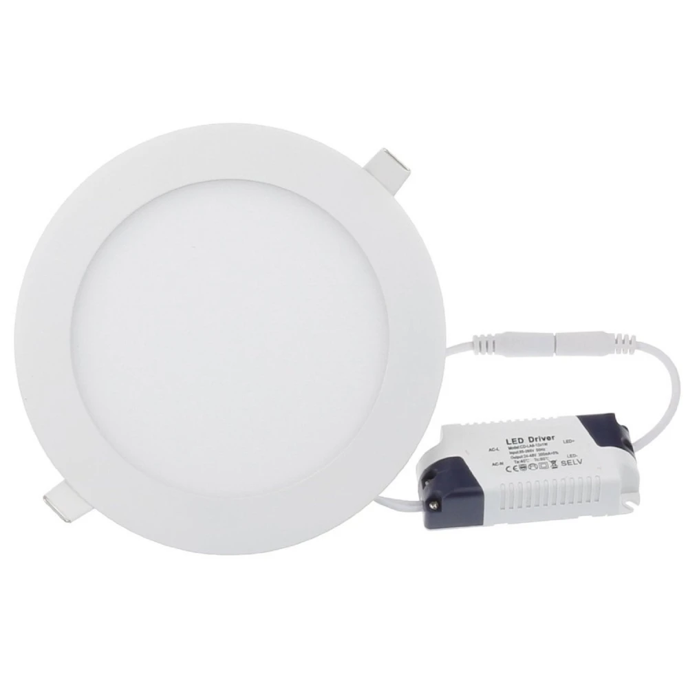 Rund LED-panel 24W kallvit SuperSlim 6000K downlight