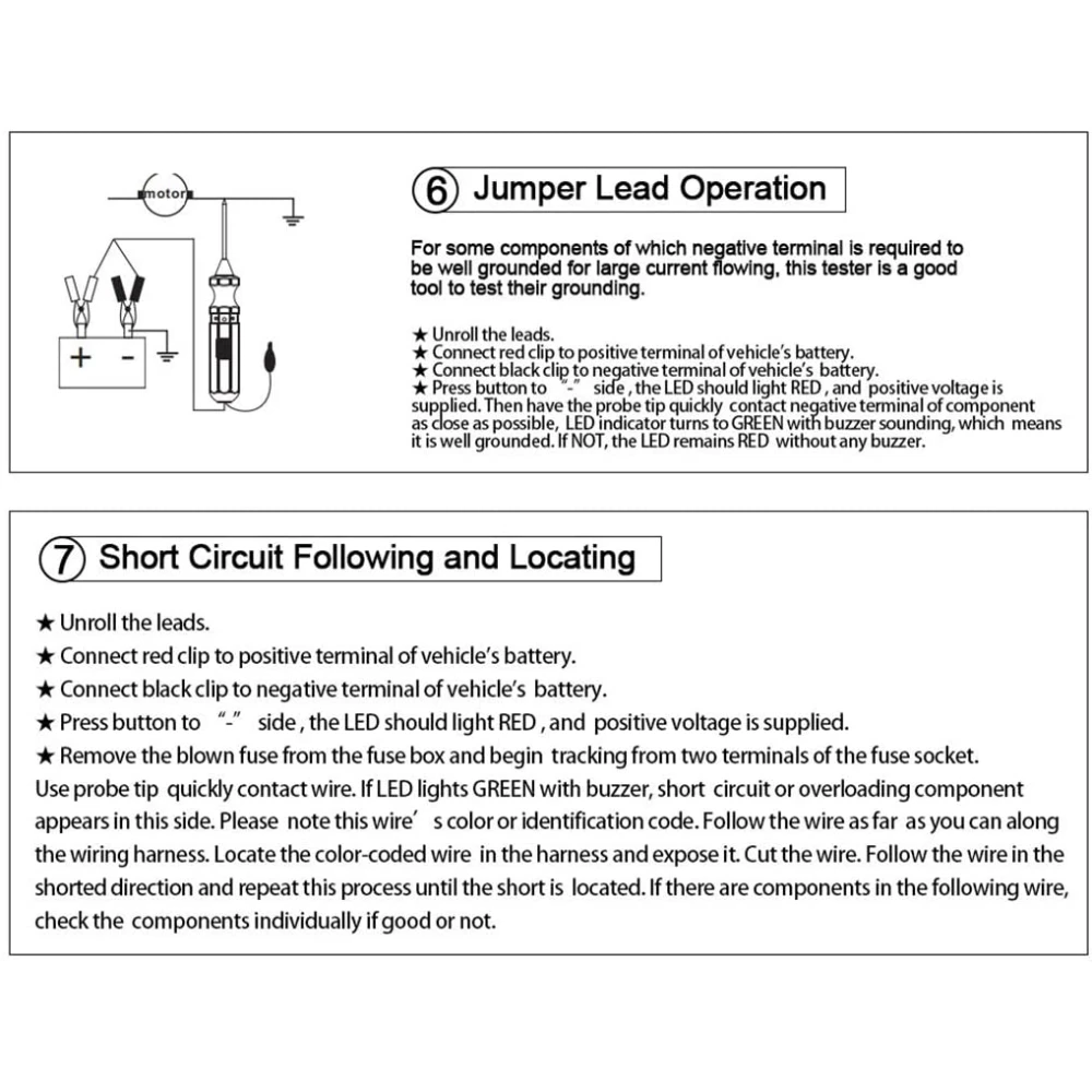 DY18 bilkretsprovare 12V och 24V för elektrisk felsökning