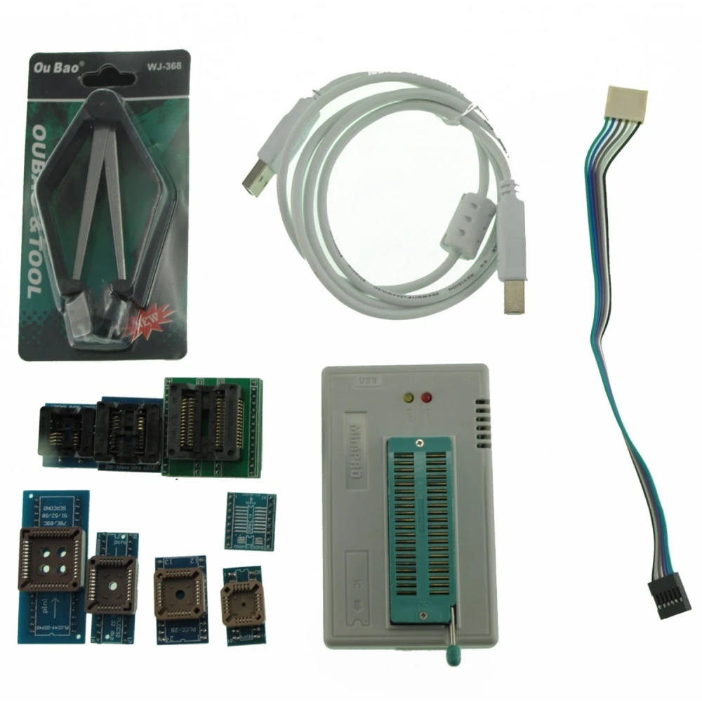 Universell USB-programmerare Minipro TL866A med ICSP och 5 sockets för mikrokontroller