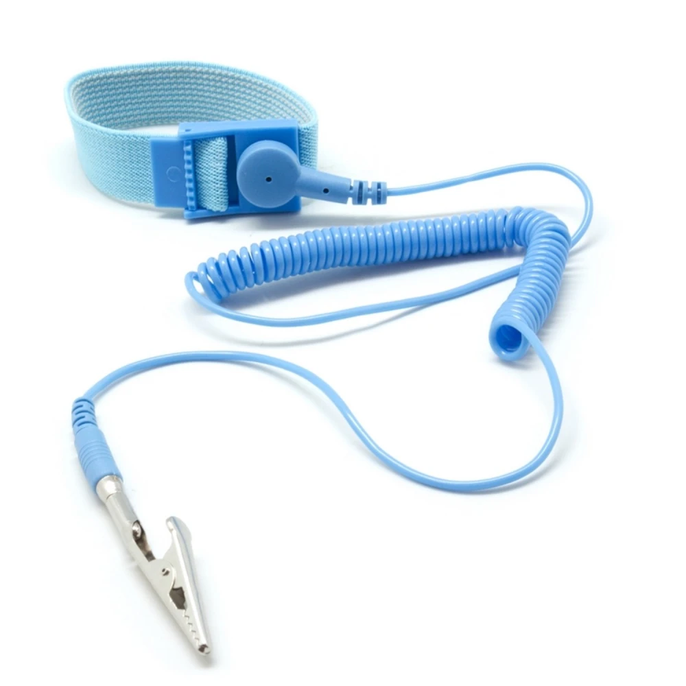 Justerbart antistatarmband med jordkabel för elektronik
