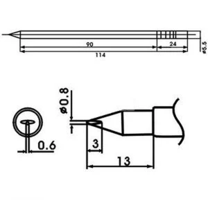 Aoyue LF-08LD lödspets med inbyggt motstånd för lödstationer