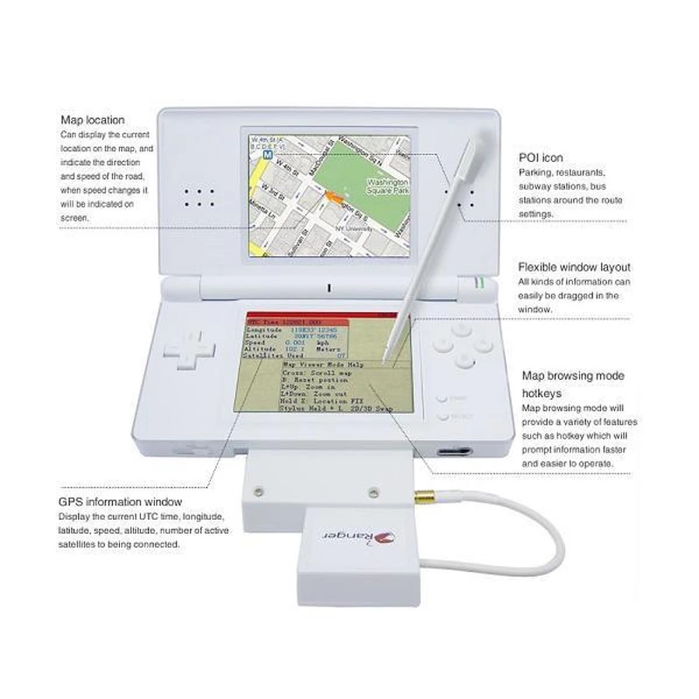 Ranger NDS GPS System för Nintendo DS Lite - Innovativ GPS-navigering