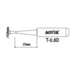 Reservspets till lödkolv Aoyue T0,8D för lödstationer