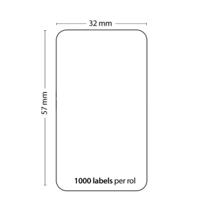 Rulle med 1000 självhäftande etiketter kompatibla med Dymo 11354 57mm x 32mm