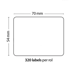 satkit Rulle med 320 självhäftande etiketter 70mm x 54mm kompatibel Dymo 99015