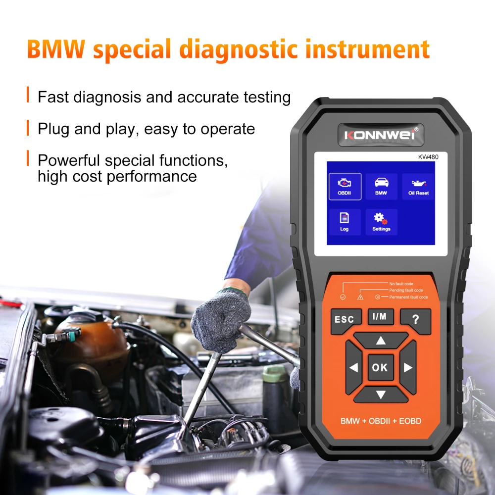 BMW diagnosscanner Konnwei KW480 - OBD2-verktyg för BMW