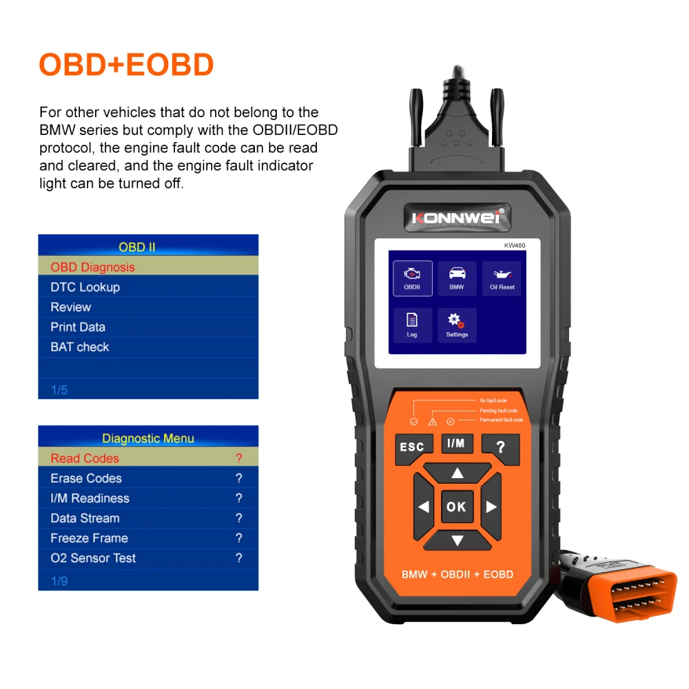 BMW diagnosscanner Konnwei KW480 - OBD2-verktyg för BMW
