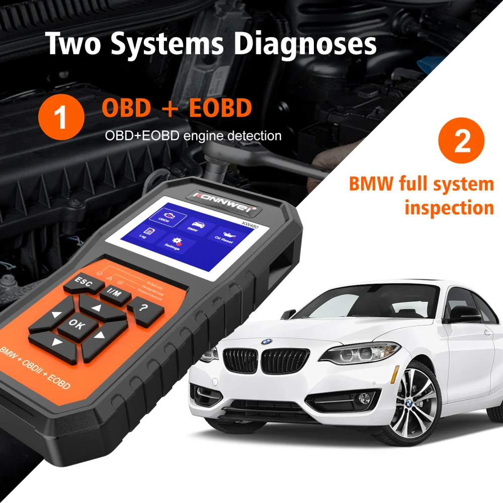 BMW diagnosscanner Konnwei KW480 - OBD2-verktyg för BMW