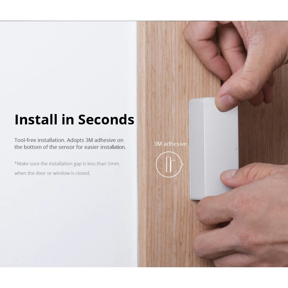 Trådlös dörr- och fönstersensor SONOFF DW2 RF för hemlarm