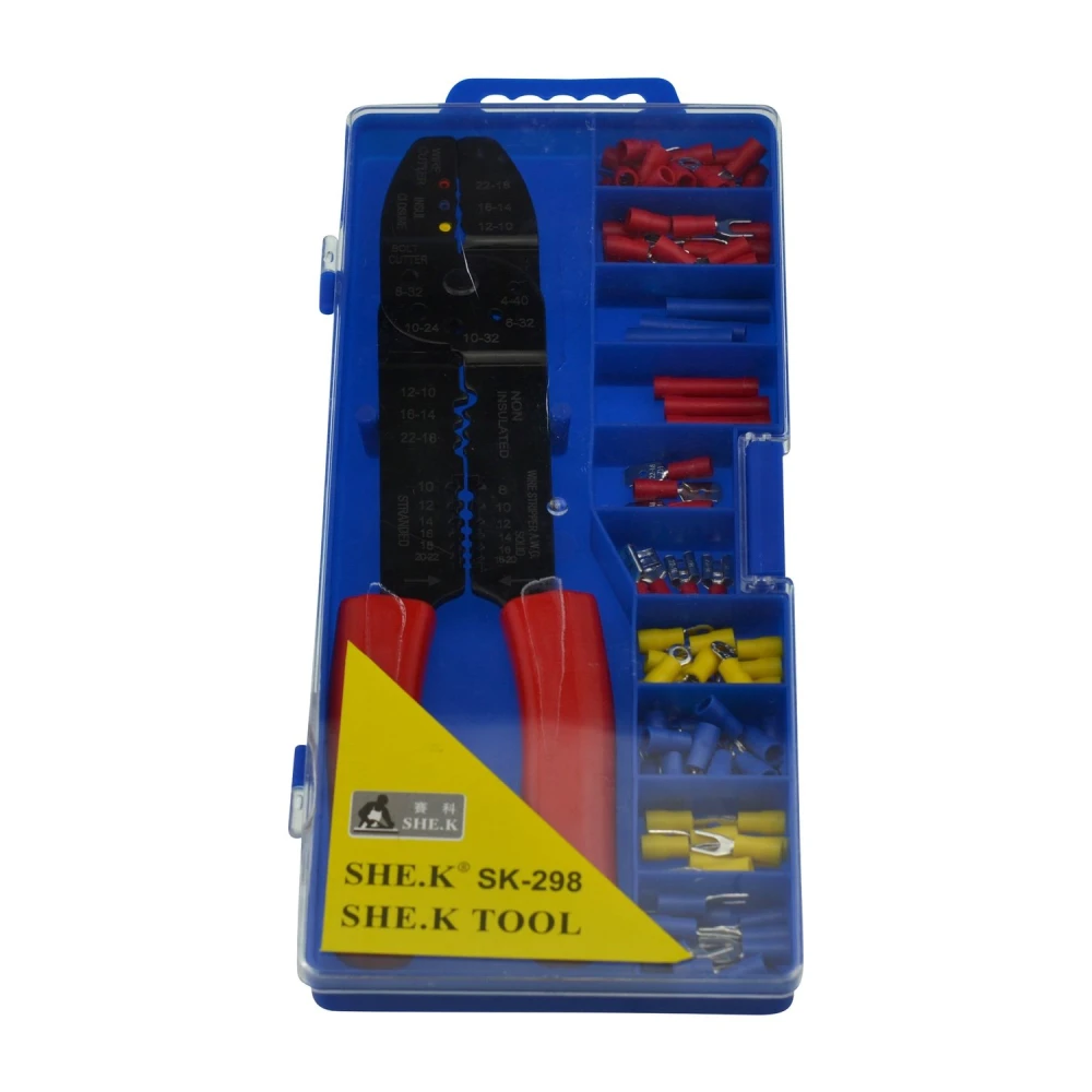 Kit de alicates prensado con terminales y conectores para uso en electrónica