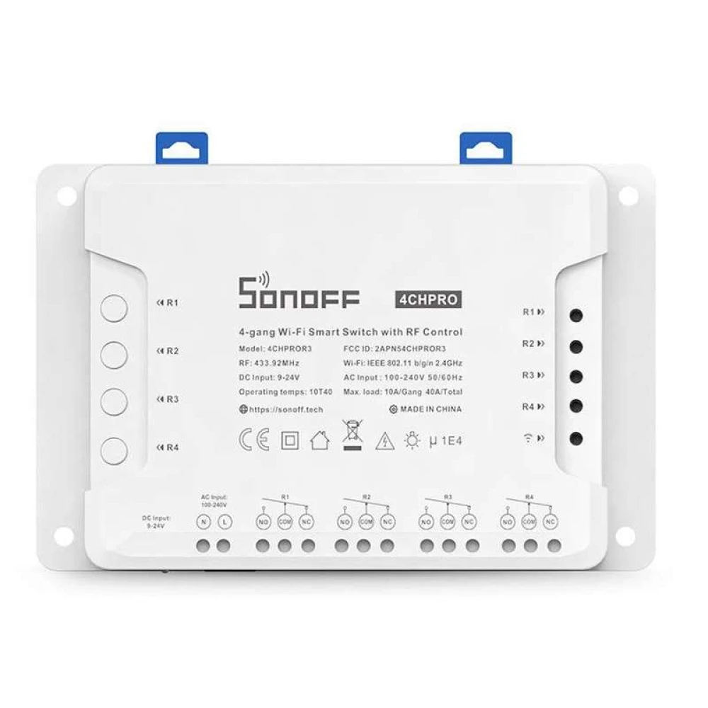 Sonoff 4CH Pro R3 WiFi-brytare 4 kanaler för smart hem
