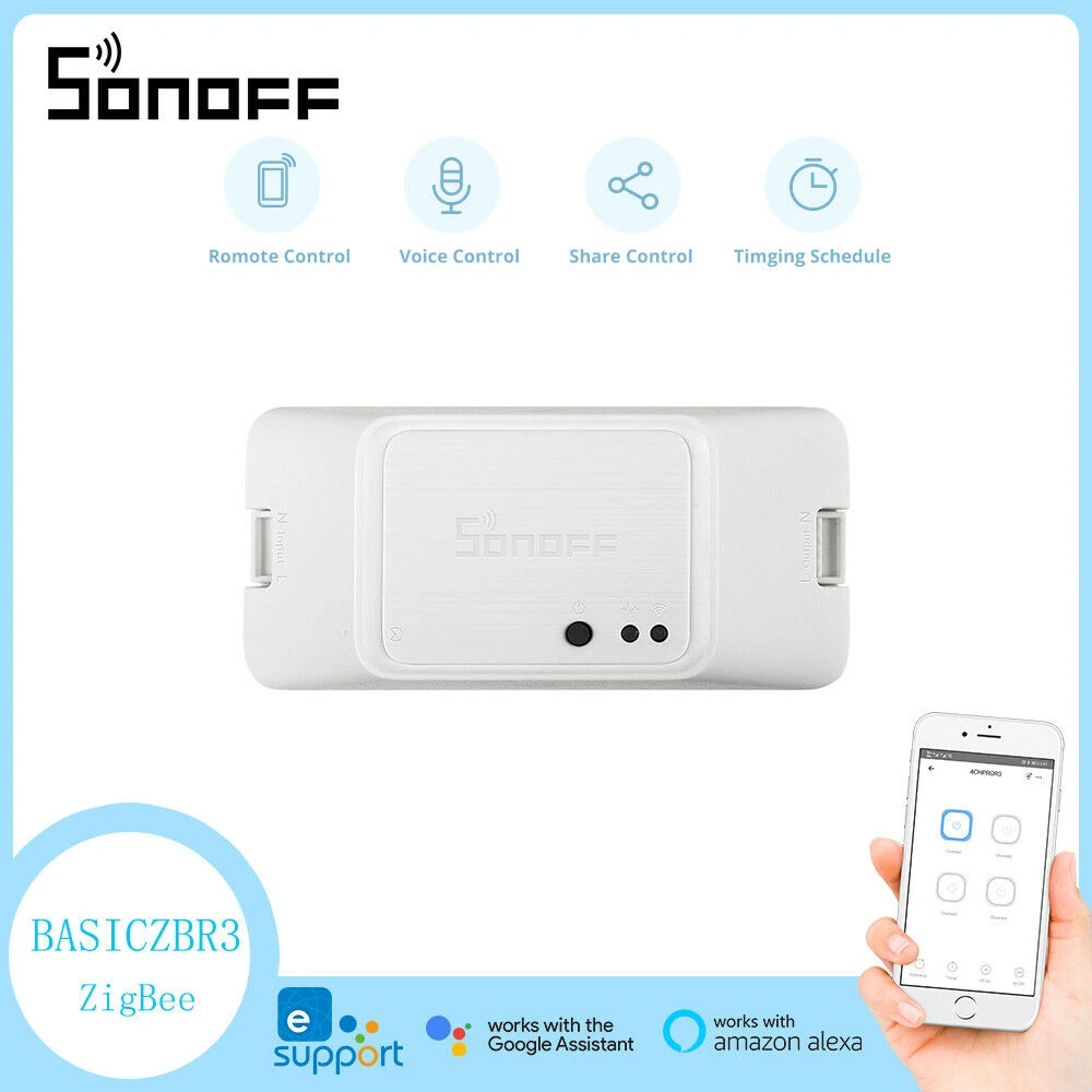 Sonoff Basic Zbr3 Zigbee-switch - trådlös modul för smart hem
