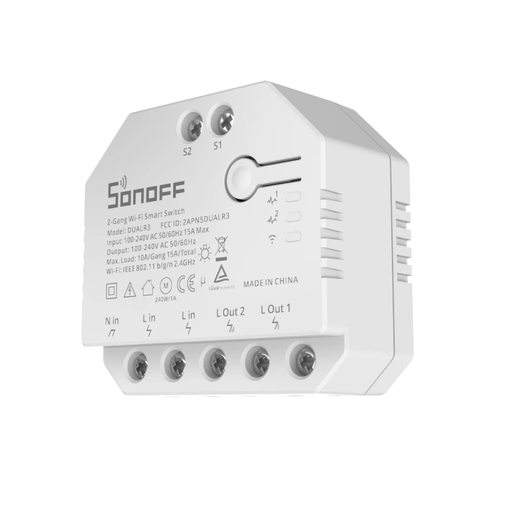SONOFF DUAL R3 smart dubbelbrytare med effektmätning