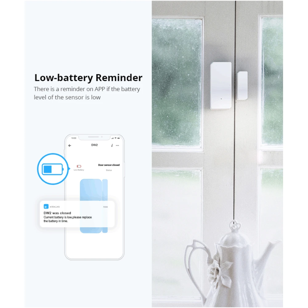 SONOFF SDW2 WiFi trådlös dörr- och fönstersensor