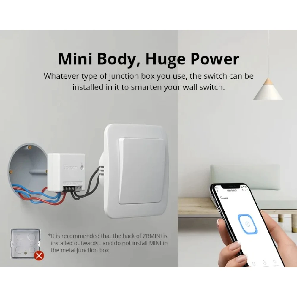 SONOFF ZBMINI ZigBee smart strömbrytare mini för 2-vägs ljusstyrning