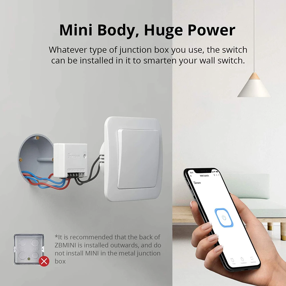 SONOFF ZBMINI ZigBee smart strömbrytare mini för 2-vägs ljusstyrning