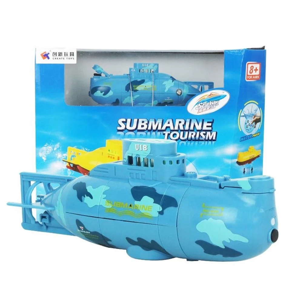 Mini RC-ubåt 3 kanaler - Rc Micro Submarine blå Satkit