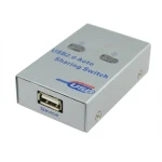 Vista frontal del switch USB 2 puertos para compartir periféricos entre dos ordenadores