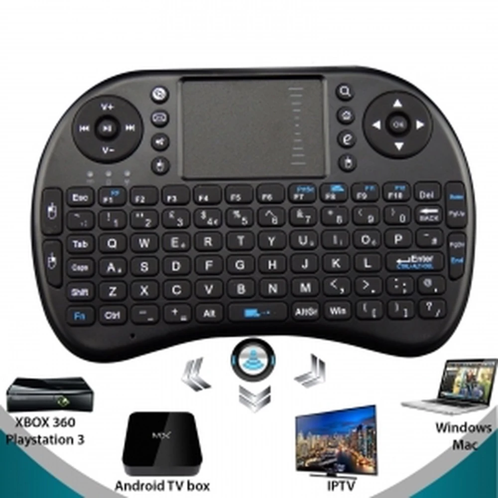 Trådlöst tangentbord med trackpad för Android TV T2 för mini PC och media center