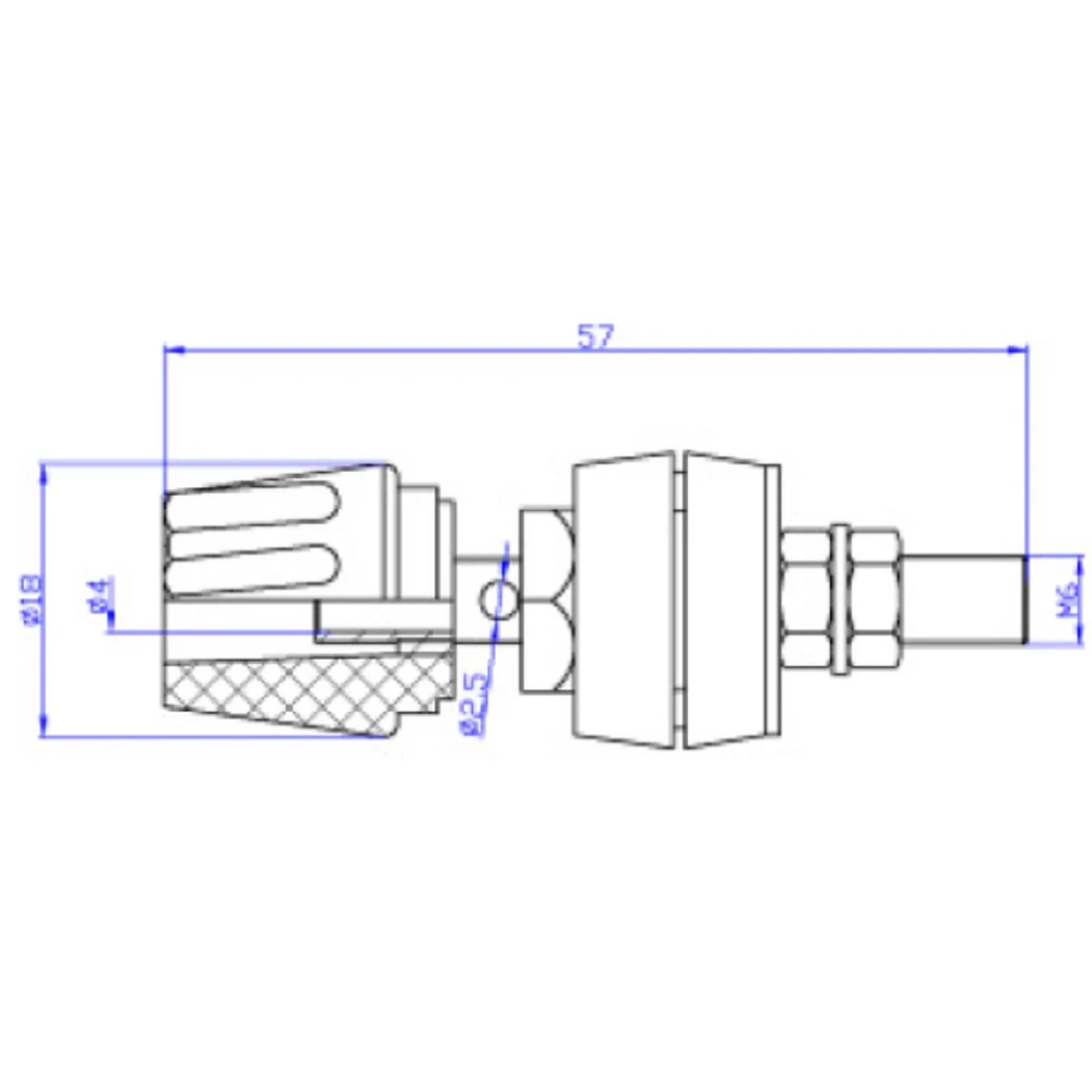 4 mm hona banankontakter röd svart 60V 50A 2-pack Amass för panel