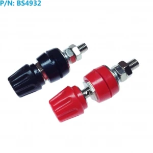 4 mm hona banankontakter röd svart 60V 50A 2-pack Amass för panel